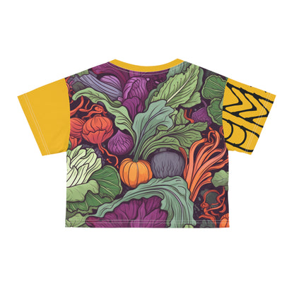 Crop Tee Légumes Jaune