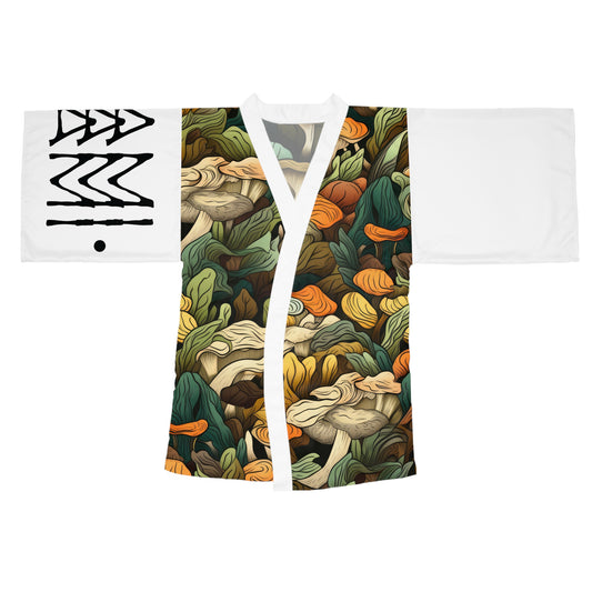 Kimono style dresses Mushrooms White 
