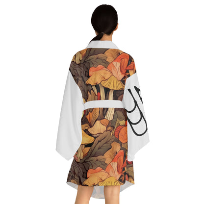 Robes de style kimono Feuilles d'automne Blanc