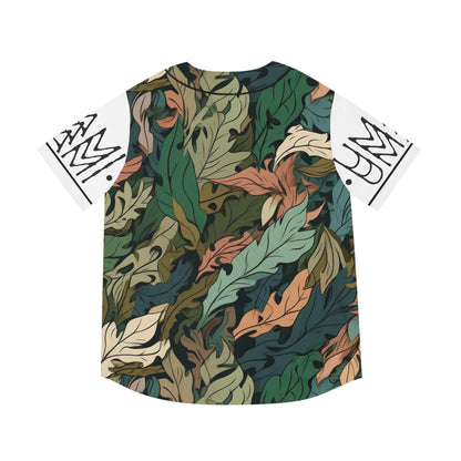 Baseball Jersey Feuilles Camo Blanc