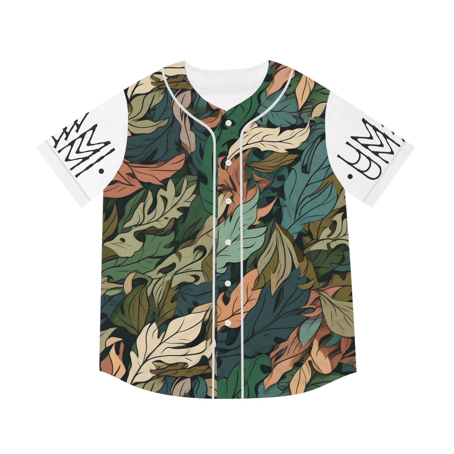 Baseball Jersey Feuilles Camo Blanc