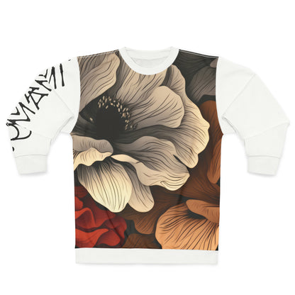 Unisex Sweatshirt Flowers White 