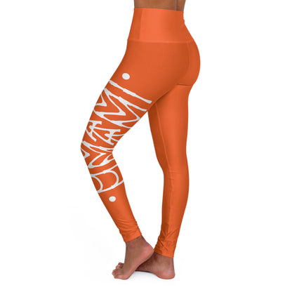 Orange Umami High Waisted Yoga Leggings 