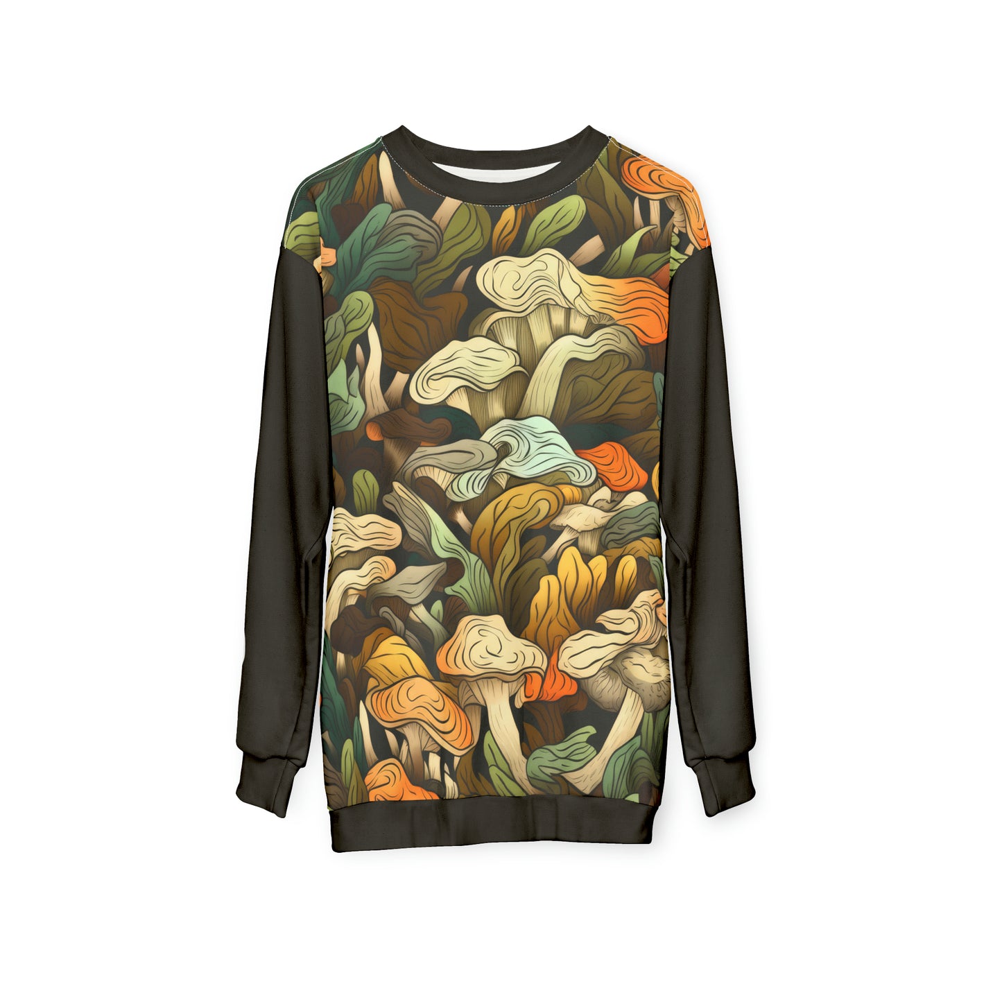 Unisex Sweatshirt Mushrooms Black 