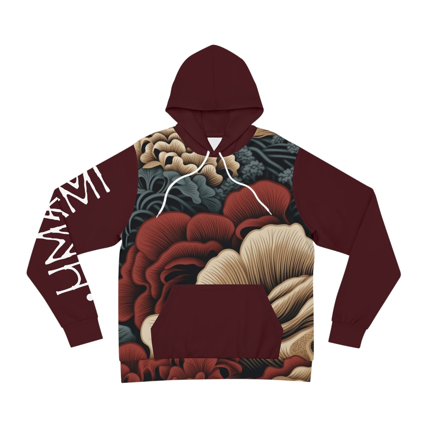 Asian Style Hoodie Dark Red 