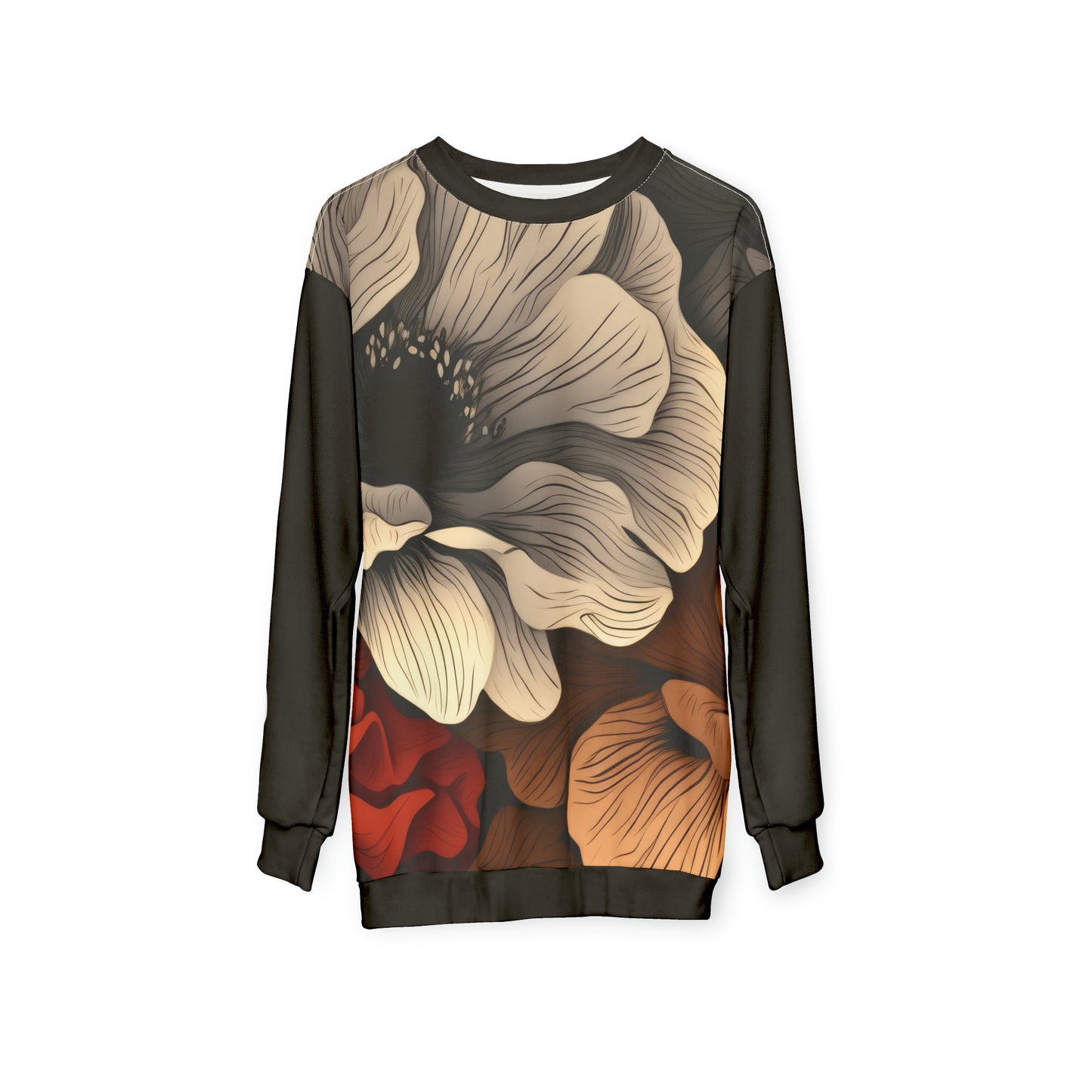 Unisex Sweatshirt Flowers Black 