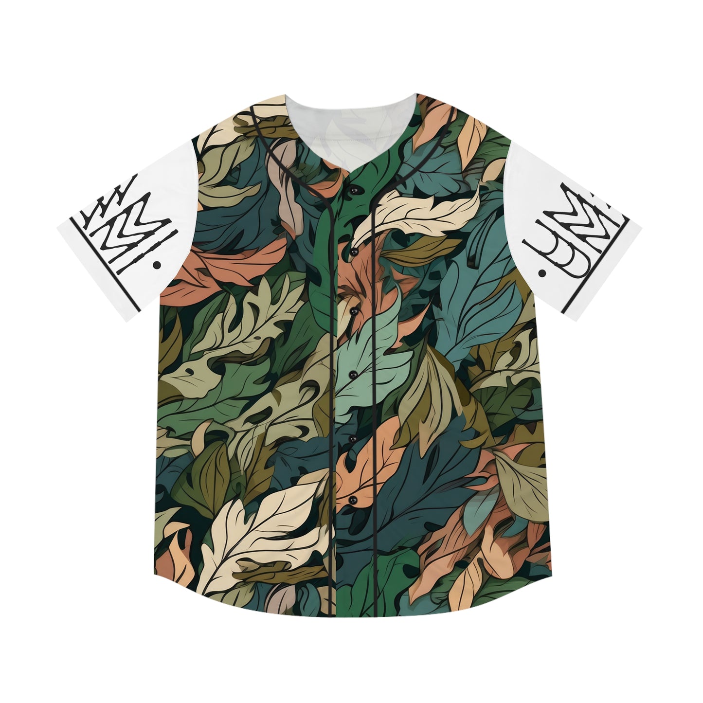 Baseball Jersey Feuilles Camo Blanc