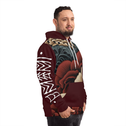 Asian Style Hoodie Dark Red 