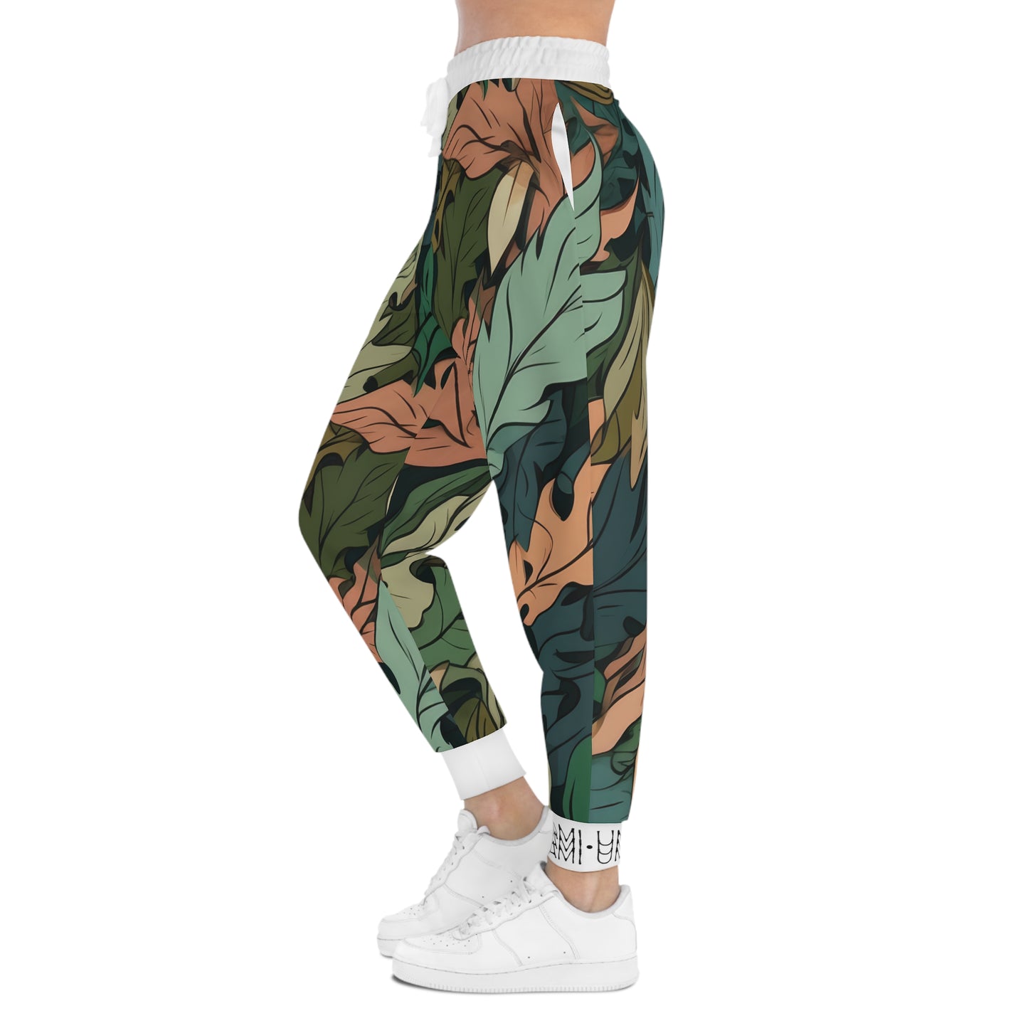 Unisex Joggers Leaves Camo White 