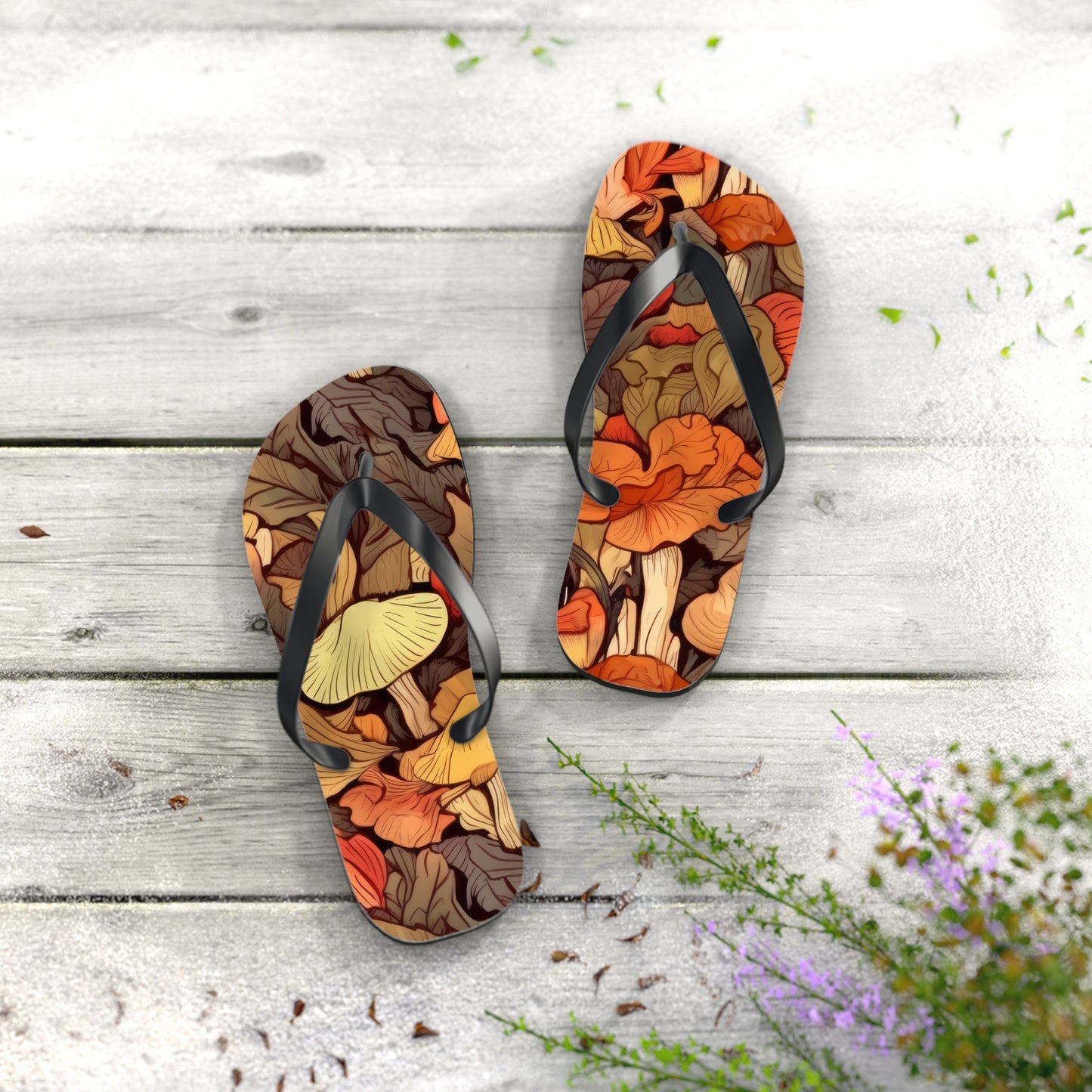 Beach sandal Autumn leaves 