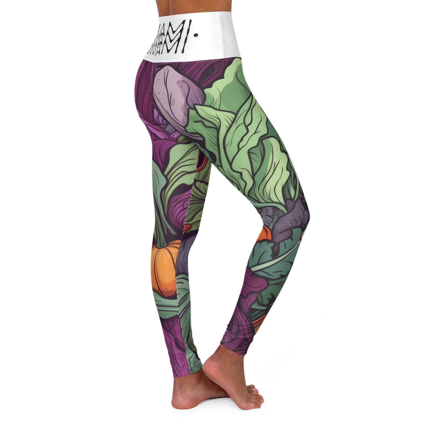 High Waisted Yoga Leggings Vegetable White 