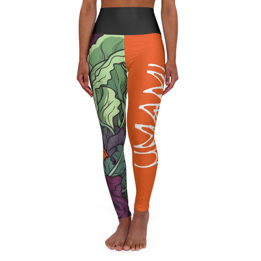 High Waisted Yoga Leggings Vegetable Orange Umami 