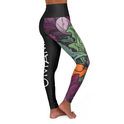 High Waisted Yoga Leggings Vegetable Umami 