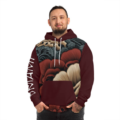 Asian Style Hoodie Dark Red 