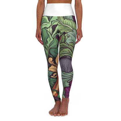 High Waisted Yoga Leggings Vegetable White 