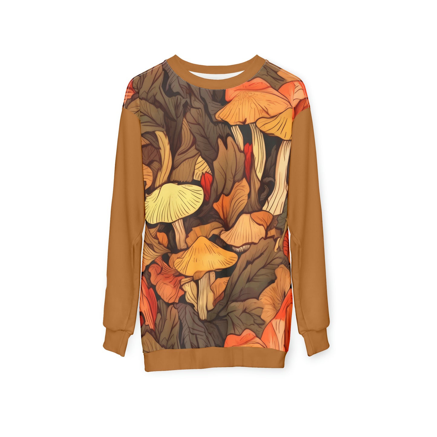 Unisex Sweatshirt Fall Leaves Light Brown 