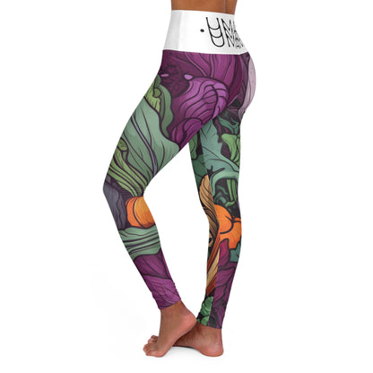 High Waisted Yoga Leggings Vegetable White 