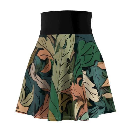 Black Camo Leaf Skirt 