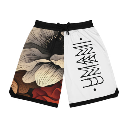 Basketball Shorts Fleurs Umami Blanc