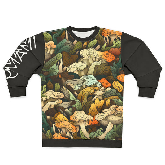 Unisex Sweatshirt Mushrooms Black 