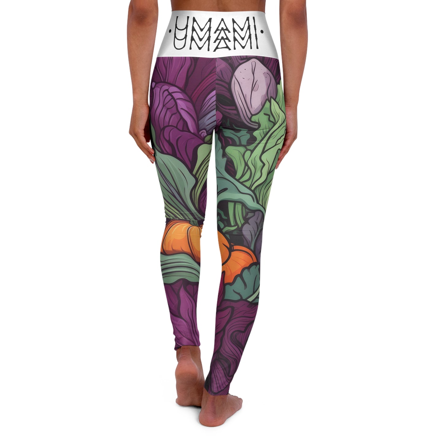 High Waisted Yoga Leggings Vegetable White 